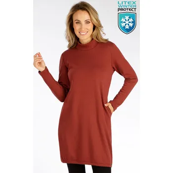 Dámská móda Dámské mikinové šaty LITEX s dlouhým rukávem hnědé Barva: 413, Velikost: S