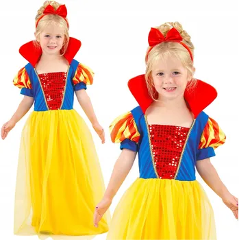 Karnevalový kostým KOSTÝM KARNEVALOVÝ ŠATY SNĚHURKA kostým PRINCEZNY převlek na ples 130 140