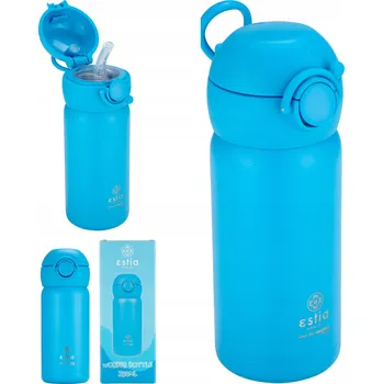 Termoska TERMO LAHEV PRO DĚTI 350 ml ocel modrá lahev na pití termoska se slámkou