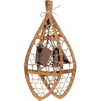 Hnědá antik dekorace sněžnice Snowshoes Vintage - 55*22*5 cm