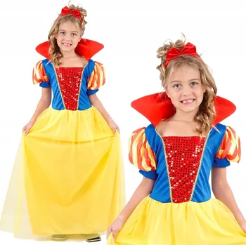 Karnevalový kostým KOSTÝM KARNEVALOVÝ ŠATY SNĚHURKA kostým PRINCEZNY maškarní ples 110 120