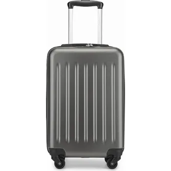 Módní doplněk Lehký kabinový ABS+PC kufr Kono - šedo-černý - 33 L