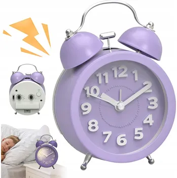 Budík TICHÝ BUDÍK PRO DĚTI S HLASITÝM ZVONĚNÍM, NOČNÍ LAMPičKOU A SNADNÝM NASTAVENÍM