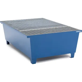 Záchytná vana z oceli pro 1 IBC à 600 litrů, 1104 x 1722 x 540 mm, s prostorem pro stáčení