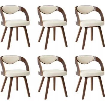 Jídelní židle Jídelní židle, krémová a tmavě hnědá, 53x54x77 cm, umělá kůže