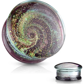 Piercing Šperky4U Skleněný plug do ucha GALAXY - PL01252-22