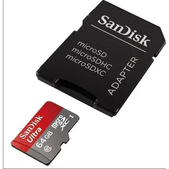 Paměťová karta SanDisk MicroSDHC karta 32GB Ultra (100MB/s, Class 10, Android) + adaptér SDSQUNR-032G-GN3MA