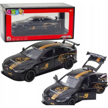 autíčko Sportovní kovové auto s natahovacím pohonem, světly a zvuky, černé, 1:32