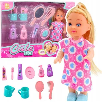 Panenka Sada Mini Panenka s Příslušenstvím pro Péči Růžové Šaty