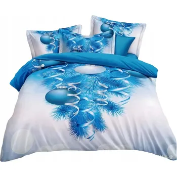 Povlečení VÁNOČNÍ SADA POVLEČENÍ 160X200 ZIMNÍ BAVLNĚNÝ SATÉN