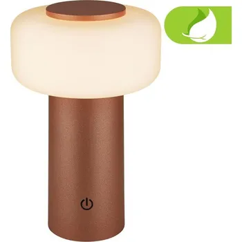 Lampička BRILONER Juna stolní lampa - 1,8W, 210lm, nabíjecí, LED, stmívatelné, dotykový vypínač, teplá bílá, kávová - BRILO BRILO 7580014