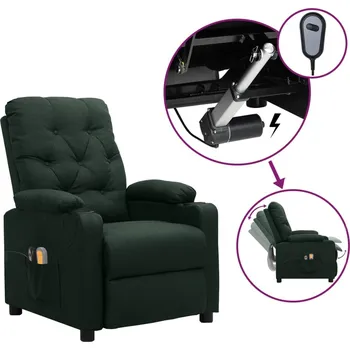 Křeslo zahrada-XL Elektrické masážní křeslo tmavě zelené textil 3098857