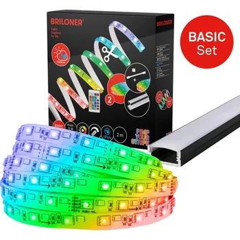 LED páska BRILONER Pimp Your Stripe startovací sada LED pásek 2m, IP44 venkovní, RGB+W, dálkový ovladač - BRILONER BRI 2166192