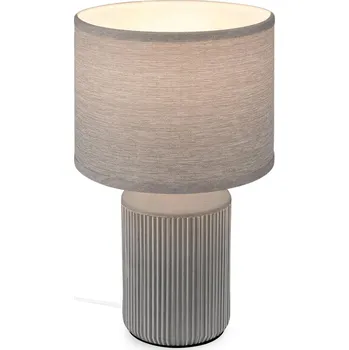 Lampička BRILONER Ino stolní lampička, látkové stínidlo, keramický podstavec, 22x37,5 cm (DxH), šedá - BRILO BRILO 7539014