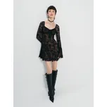 Šaty s krajkou - L - House - černá - 687IW-99X