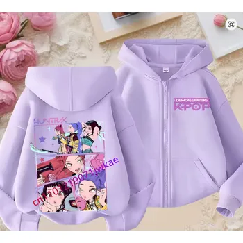 Chlapecký svetr KPop Demon Hunters (Lovkyně démonů) KPop Demon Hunters dětská mikina s potiskem (fialová) Varianta: No. 3, Velikost: 100