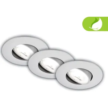 Bodové svítidlo BRILONER 3ks sada LED vestavné bodové svítidlo EEK A 2W, 230V, nastavitelné, ultraploché, 9mm, matný chrom - BRILO BRILO 7989034