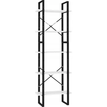 Knihovna Regál na knihy bílý, 5 polic, rozměry: 60 x 30 x 105 cm a 60 x 30 x 70 cm