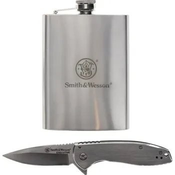 Bojový nůž Smith & Wesson set zavírací nůž + placatka + trychtýřek