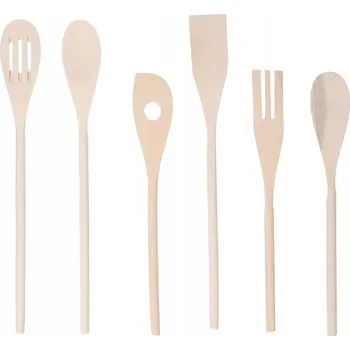 Příbor Dřevěná lžíce kuchyňské náčiní špachtle 6 ks