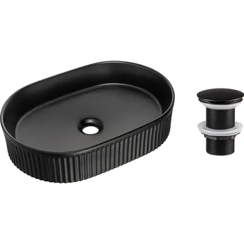 Comad Keramické umyvadlo na desku Beyond 5 48x32 + výpusť Click-Clack, černá