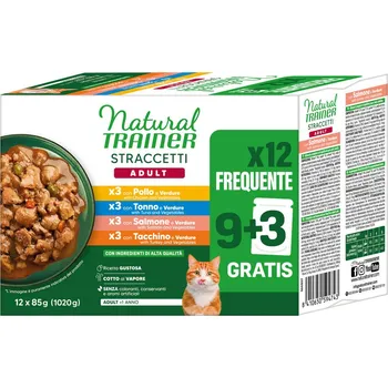 Krmivo pro kočku Výhodné balení: 24x85g Natural Trainer proužky v omáčce mix (4 varianty) vlhké krmivo pro kočky