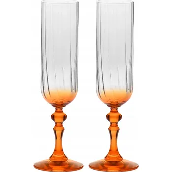 Sklenice Skleničky na šampaňské Krosno bubble oranžové 200 Ml 2 ks