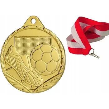 MEDAILE ZLATÁ STŘÍBRNÁ BRONZOVÁ FOTBAL MALÁ 32MM + STUHA