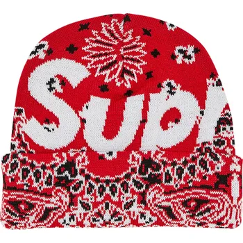Čepice Supreme Bandana Big Logo Beanie Red Velikost: ONE SIZE