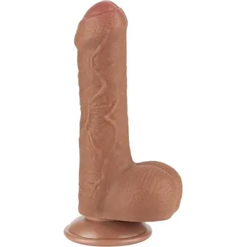 Dildo Dildo Lovetoy 7'' SLIDING SKIN DUAL LAYER DONG BROWN | Lovetoy