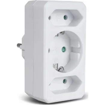 vypínač a zásuvka Rozbočovač zlodějka 3x zásuvky bílá