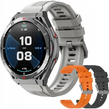 Hodinky Chytré Hodinky AST GPS AMOLED VODĚODOLNÉ STŘÍBRNÉ MĚŘENÍ PULSU GYROSKOP + 2x ŘEMÍNEK