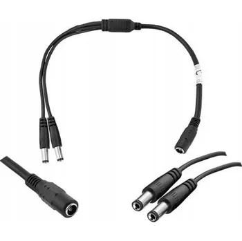 Elektrická zásuvka LED ROZDVOJKA 2x zásuvka 2.1/5.5mm, 1x zástrčka 2.1/5.5mm