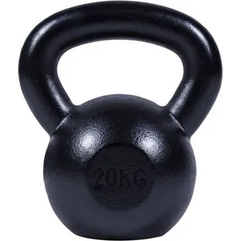 Gorilla Sports kettlebell činka, litinová, černá, 20 kg