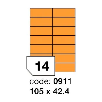 Kancelářské potřeby Samolepící etikety Rayfilm Office 105x42,4 mm 100 archů, fluo oranžová, R0133.0911