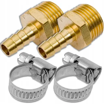 Příslušenství ke kompresoru ROCKFORCE PNEUMATICKÁ SPOJKA závit VNĚJŠÍ 1/2" HOUSENKA 8mm 2 KS + spony