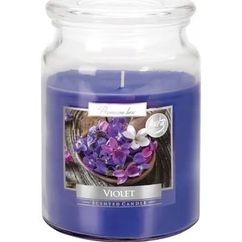 Svíčka Tradiční parafínová svíčka Fialka Aura 1 ks