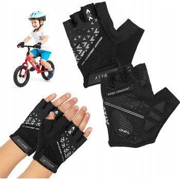 Cyklistické rukavice Dětské cyklistické rukavice ATTABO Vito JRB gelové tlumící nárazy černé S