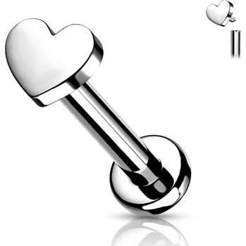 Piercing Šperky4U Piercing do brady - labreta TITAN srdíčko - TIT1098-1208
