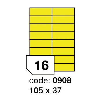 Kancelářské potřeby Samolepící etikety Rayfilm Office 105x37 mm 100 archů, matně žlutá, R0121.0908