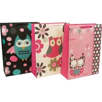 Kabelka VELKÁ PLOCHÁ KABELKA S BROKÁTOVOU SOVOU