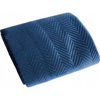 Přehoz na lůžko Přehoz na postel Eurofirany velur 230 cm x 260 cm modrý