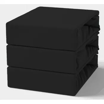 Prostěradlo PROSTĚRADLO S GUMOU 100% BAVLNA 180X200 + 25CM ČERNÉ