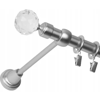 GARNÝŽ JEDNOŘADÁ 220 CM 19 MM CHROM MATNÝ BELLUNA TICHÉ KROUŽKY SE ŽABKAMI