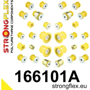 Silentblok nápravy 166101A: Strongflex Kompletní sada polyuretanových silentbloků pro zavěšení varianta SPORT Custom 18mm Black