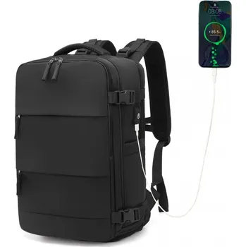 turistický batoh Kono multifunkční batoh s USB portem - černý - 25L EQ2344