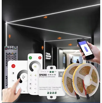 LED páska Sada LED COB digitální pásky 10m b.zimna 24V s efektem tekoucího světla WS2811 RC1, SP636E