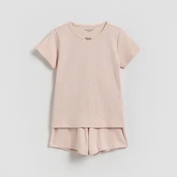 Reserved - Dvoudílná pyžamová souprava se srdíčky - pudrově růžová - 627IN-39X - 627IN-39X-U12