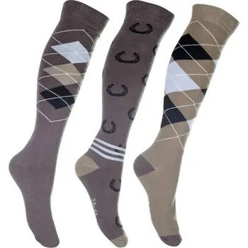 Podkolenky HKM Cardiff 3 pack brown/beige (35-38)
