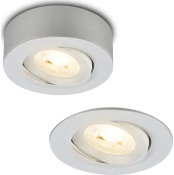 BRILONER LED vestavné / přisazené bodové svítidlo – pr.9mm, 5W, 230V, teplá bílá, nastavitelné, matný chrom - BRILONER BRI 7991014